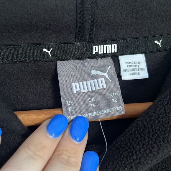 Mens Puma Power Winterized  Fleece Hoodie Marine Blue Size XL - Picture 4 of 7